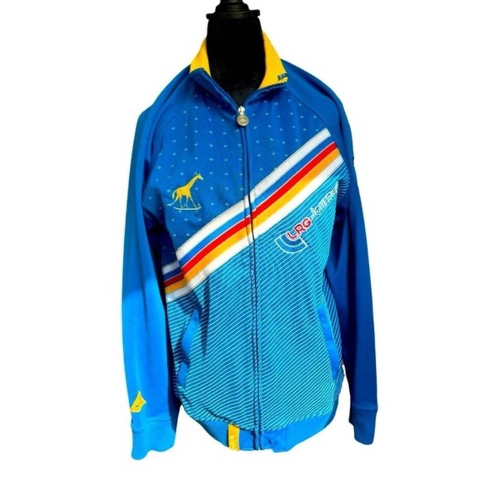 LRG Jacket Full Zip Cardi Lifted Research Group Giraffes Warm Up Blue women’s‎ S